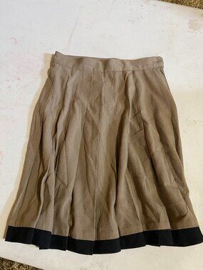 Vintage Bedford Fair Brown Pleated Midi Skirt Petite 4 Made USA